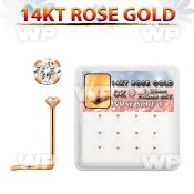 drsc26 box w 14kt rose gold nose screw w 1.25mm clear round cz