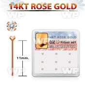 drys20 box w 9 14kt rose gold bend it nose stud w 1.5mm czs