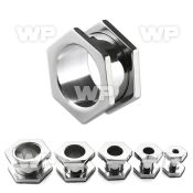 dvmi surgical steel screw fit flesh tunnel in hexagon screw ear lobe piercing