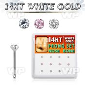 dwnb10 box w 14kt white gold nose screw w prong set 2mm mix czs