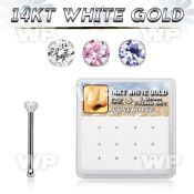 dwnb23 box w 14kt white gold nose bones w 1.25mm round cz 