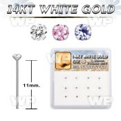 dwys23 box w 14kt white gold bend it nose stud 1.2mm round cz