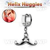 ehh517 steel helix huggie w plain mustache 