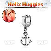 ehh632 helix huggie w a dangling plain anchor design