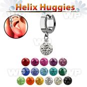 ehhfr helix huggie w a ferido glued multi crystal ball