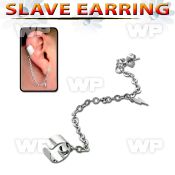 erzdld18 stainless steel cz ear stud w helix clip lightning 