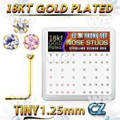 et3gekfj box w silver 925 l shaped nose studs 18k gold plated nose piercing