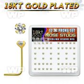 et3gkf6 box w silver 925 l shaped nose studs 18k gold plated nose piercing