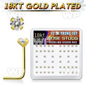 et3gksf6 box w silver 925 l shaped nose studs 18k gold plated nose piercing