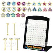 et4aju4 18k gold plated silver nose bones clear display