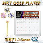 et4gekfj box w silver 925 nose bone 18k gold plated tiny 1 25mm nose piercing