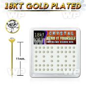 etne0f6 box w silver 925 un bent nose stud 18k gold plated 2mm nose piercing