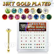 etu44fj box w silver 925 nose bone 1 5mm round crystals in mixed nose piercing