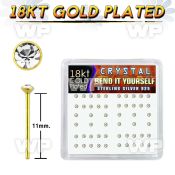 etun4f6 box w silver 925 un bent nose stud 18k gold plated 1 5m belly piercing