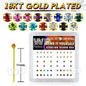 etunmfj box w silver 925 un bent nose stud 18k gold plated 1 5m belly piercing