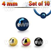 f1m4r0 pack 4mm ion plated 316l steel dimple ball for 1 2mm or 