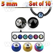 f1m4r6s pack 5mm ion plated 316l steel captive bead ring ballspre 