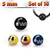 f1m4rs pack 5mm ion plated 316l steel dimple ball for 1 2mm or 