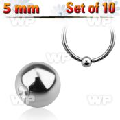 f1m4s pack 5mm 316l steel dimple ball for 1 2mm or 1 6mm captiv belly piercing