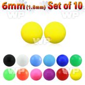 f374y pack 6mm acrylic ball in solid colors1 6mm threading belly piercing