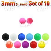 f374z pack 3mm acrylic ball in solid colors 1 2mm threading 