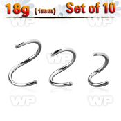 f3meti pack of 10 pcs surgical steel spiral posts1mm threading