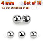 f47b0 pack 4mm surgical steel balls1 6mm threading belly piercing