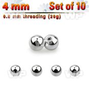f47b0f3 pack 4mm surgical steel balls0 8mm threading belly piercing