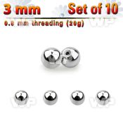 f47bzf3 pack 3mm surgical steel balls0 8mm threading belly piercing