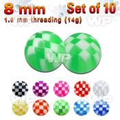 f6247bt pack 8mm acrylic checker ball sthreading 1 6mm 