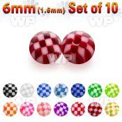f6247by pack 6mm acrylic checker ball sthreading 1 6mm belly piercing