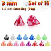 f626uz pack 3mm acrylic checker conesthreading 1 2mm 