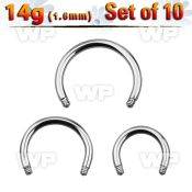 f64e0i pack 316l steel cbr horseshoe posts belly piercing