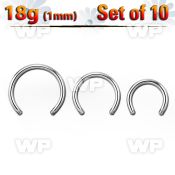 f64eti pack surgical steel cbr horseshoe posts 1 0mm threading