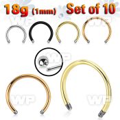 f64eti pack surgical steel cbr horseshoe posts 1 0mm threading 