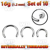 f64eyi8u pack surgical steel cbr horseshoe posts 1 2mm internal