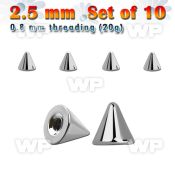 f6uksf3 pack of 10 pcs of 2 5mm 316l steel balls w 0 8mm threadi 