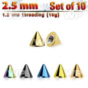 f6urks pack 2 5mm ion plated surgical steel conesthreading 1 2mm belly piercing