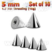 f6us3 pack 5mm surgical steel cones 1 2mm threading 