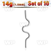 f8u7e0i pack of 10 pcs of surgical steel industrial zig zag barbe belly piercing