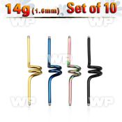 f8ur6e0i pack ion plated 316l steel industrial twister barbell pos belly piercing