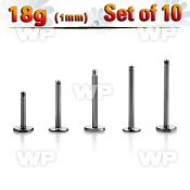 fb4eti pack surgical steel labret stud posts1mm threading belly piercing