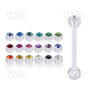 fbbajb5 bioflex tongue barbell w 5mm top jewel ball