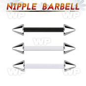 fbbnpcn5 bioflex nipple barbell, 14g (1.6mm) w 5mm steel cones