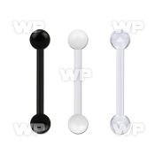 fbbuv5 bioflex tongue barbell, 14g (1.6mm) w 5mm balls