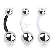 fbng bioflex belly banana, 14g (1.6mm) with 58mm steel ball