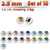 fc4ks pack surgical steel ballstiny 2 5mm press fit crystals 