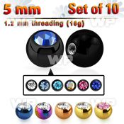 fc4rs3 pack 5mm ion plated surgical steel ballspress fit crystal