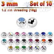 fc4z pack 3mm surgical steel ballspress fit crystal 1 2mm belly piercing