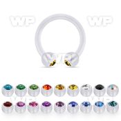 fcbeajb3 bioflex circular barbell w 3mm bezel set jewel balls